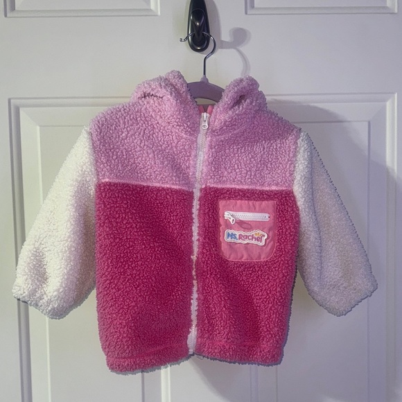 Ms Rachel Pink and White Sherpa Hoodie - Picture 3 of 8